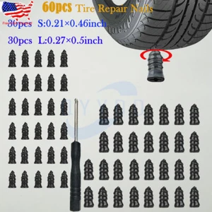60PCS Car Vacuum Tire Repair Nails Rubber Screw Nail + Screwdriver - Picture 1 of 6