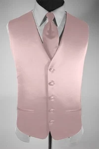 Brand New Luxury Premiere Solid Tuxedo Vest & Necktie - Picture 1 of 9