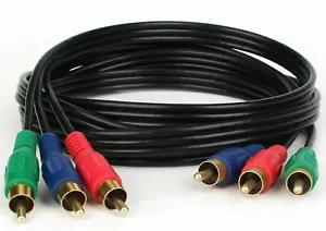 5M,Component Video Cable, RGB YUV Red Blue Green 3 RCA Phono To 3 RCA Phono Lead - Picture 1 of 4