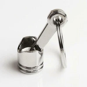 WOW! Chrome Piston MOVABLE PISTON Keyring Made In USA & FAST FREE USA SHIP!!! - Picture 1 of 6