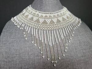 Handgefertigte Samen Perlen Halskette Halsband Latz mehrfarbig - Bild 1 von 7