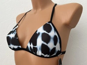 Free Society Bikini Top Oberteil Softcups schwarz weiß Träger Kreuz 34 A B NEU - Bild 1 von 7