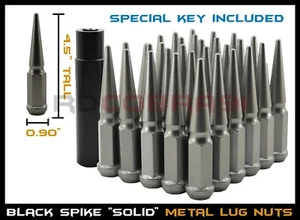 1988-1998 Chevrolet GMC 1500 Powder Coated Gun Metal Spike Lug Nuts 14x1.5 - Picture 1 of 9