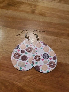 Girl Scout Cookie Earrings Lightweight Earrings Faux Leather Stocking Stuffer  - Picture 1 of 1
