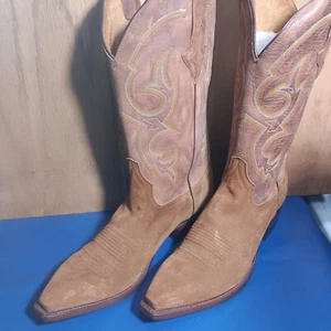 Botas vaqueras para hombre talla: 9.5 D, Resistol marrón gamuza L bronceado emb U (artículo: p405 - Imagen 1 de 11
