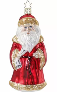 Inge Glas Santa Nico Clause 10006S019 ornamento in vetro tedesco NUOVO con confezione regalo GRATIS - Foto 1 di 2
