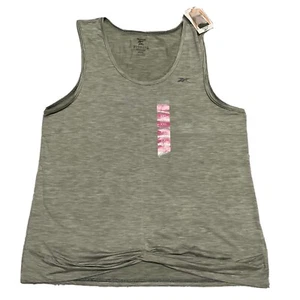 Reebok Women’s Size XXL Athletic Activewear Tank Top Ruched Gray New With Tags - Picture 1 of 7