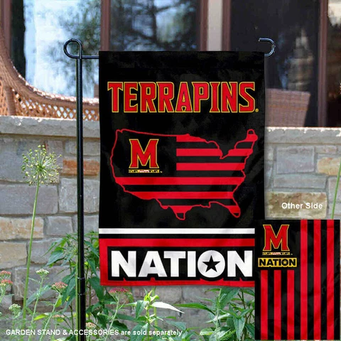 University of Maryland USA Stars and Stripes Garden Flag and Yard Banner Cover