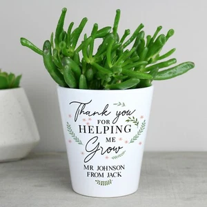 Vaso personalizzato grazie per avermi aiutato a far crescere piante fiori fiori regalo insegnante - Foto 1 di 4
