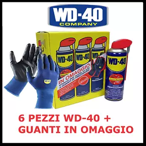 PROMOPACK WD-40 6pz. PROFESSIONALE MULTIUSO DOPPIA AZIONE WD40 + GUANTI OMAGGIO - Foto 1 di 2