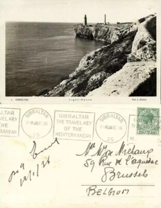 Postal de Gibraltar, Faro (1936) RPPC - Imagen 1 de 3