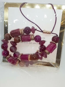 Keep Collective BERRY/GOLDSTONE STORY BEADS necklace, Limited Edition! NIP! - Picture 1 of 5