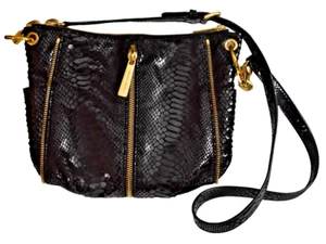 Borsa MICHAEL KORS pelle tracolla pelle pelle di serpente secchiello goffrato catena oro pitone - Foto 1 di 18