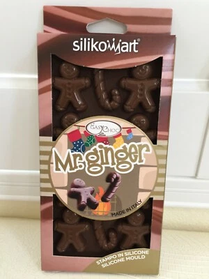 SilikoMart ITALY Chocolate Silicon Mold 8 Ginger Bread Men 4 Candy Cane NEW - Image 1 of 4