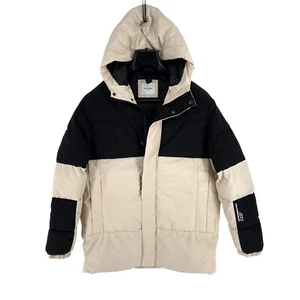 JACK&JONES Men Beige Force Hooded Puffer Coat Jacket Size S - Picture 1 of 15