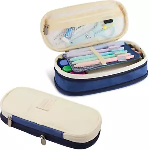Sonuimy Large Capacity Pencil Case Pouch with Zipper, Portable Aesthetic Cute Bi - Picture 1 of 12