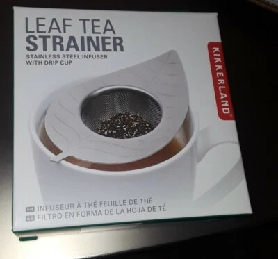 Kikkerland Stainless Steel Decorative Loose Leaf Tea Infuser Rests on Cup Rim - Image 1 of 3