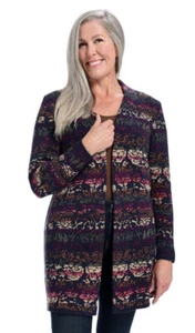 Christopher Banks langer Cardigan Pullover vorne offen Größe 1X mehrfarbig - Bild 1 von 10