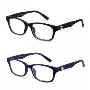 Gummi matt schwarz oder blau klare Gläser Brille Herren Damen klassisch ohne Sehstärke - Bild 1 von 13