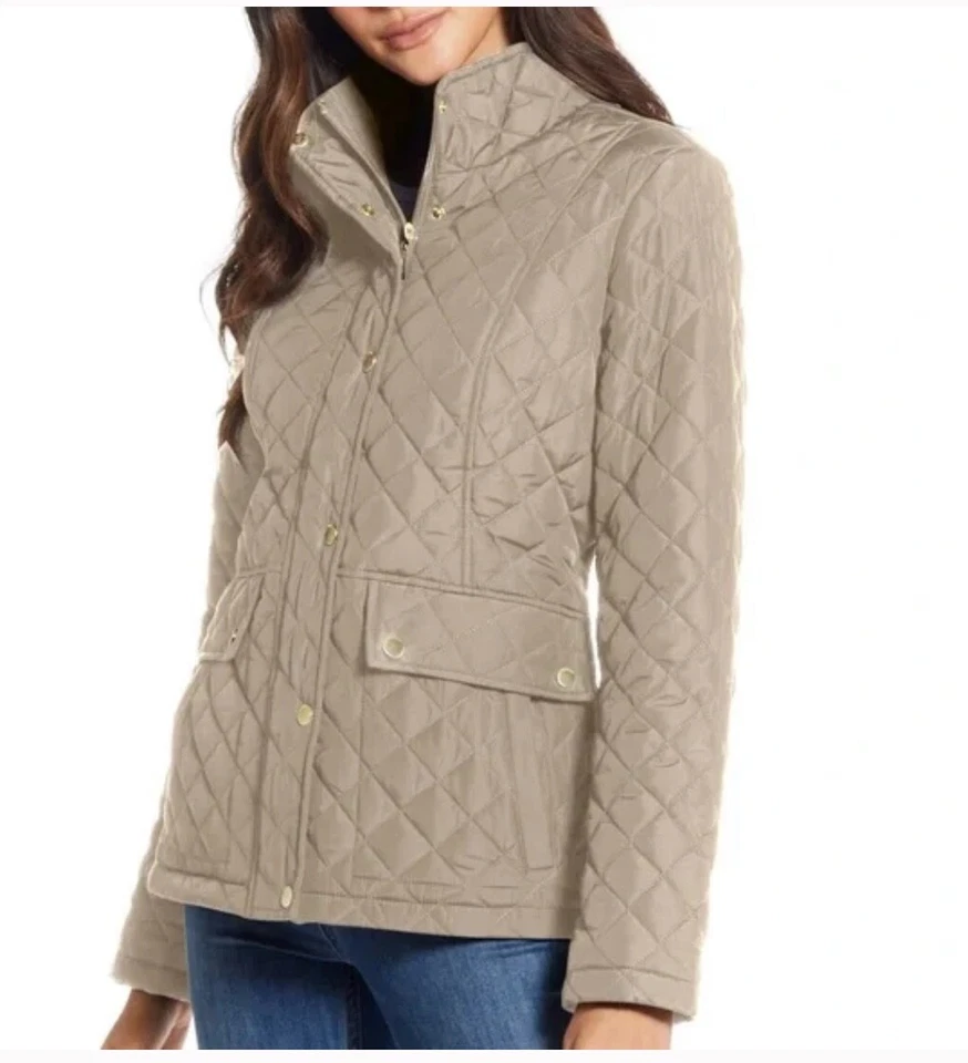 Chaqueta acolchada moderna para mujer en beige, talla 1X, nueva con etiquetas adjuntas (608) Foto 1 de 1