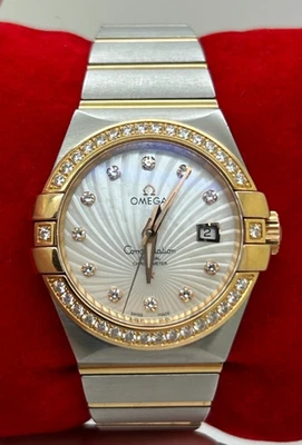 Reloj axial OMEGA Constellation Co 31 mm acero + bisel de diamantes de oro rosa Foto 1 de 4