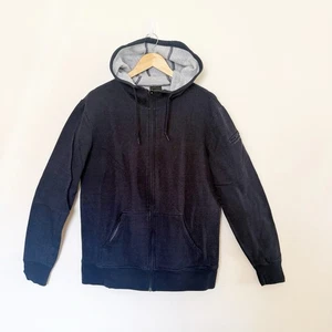 HYLETE Herren marineblau/grau Fleece-Hoodie mit durchgehendem Reißverschluss, Large - Bild 1 von 5