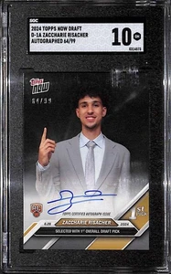 2024-25 Topps Now Draft Autographs Zaccharie Risacher Rookie Auto 64/99 SGC 10 - Picture 1 of 2