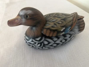 TRINKET STORAGE CERAMIC MALLARD DUCK HUNTING DECOR 4” VINTAGE - Imagen 1 de 7
