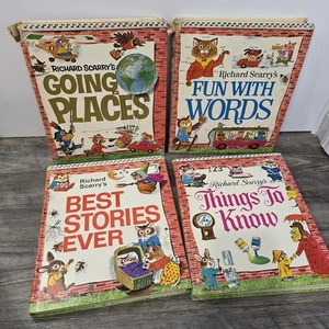 Richard Scarry's Look and Learn Library Vintage 4 Book Set 1971 Rare - Imagen 1 de 16