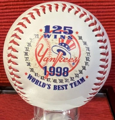 NEW YORK YANKEES  (Embossed) 1998 World Series Champion Commemorative Baseball - Image 1 of 4