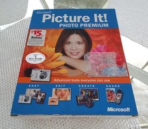 Microsoft Picture It! Photo Premium Version 9.0 For Windows w User's Guide & CD - Picture 1 of 10