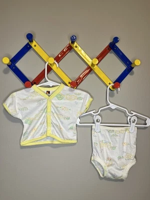 Size Newborn Vintage 80s Carters Newborn Snap Button Shirt With Bummies VGUC - Image 1 of 4