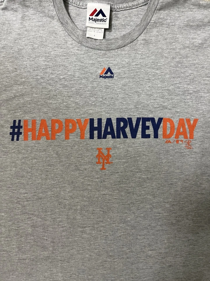 Camisa gris Matt Harvey New York Mets Majestic Fan Moda Talla grande Foto 1 de 4