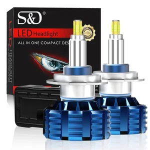 2Pcs 6-Side 360° H7 LED Headlight 3D CSP Low Beam Bulbs 80W 60000LM 6000K Canbus - Picture 1 of 9