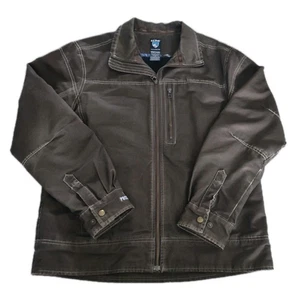 Kuhl Jacke Herren mittelbraun Vintage Patina Dye Canvas Shell durchgehender Reißverschluss sehr guter Zustand - Bild 1 von 19