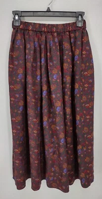 Vintage Susan Bristol Petite Skirt Size 4 Multicolor Floral Rayon Elastic Waist - Image 1 of 4