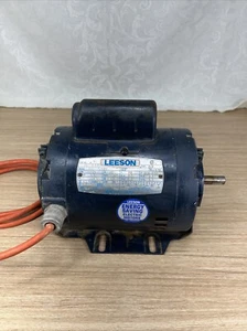 LEESON 1/3 HP Electric Motor 1725 RPM PH 1 1/2” Shaft Corded - Picture 1 of 9