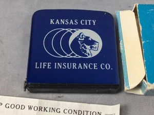 Kansas City Life Werbung Taschenmaßband royalblau. NOS - Bild 1 von 4