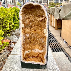 51.14LB Large Natural citrine geode cluster quartz crystal cathedrals specimen - Picture 1 of 11