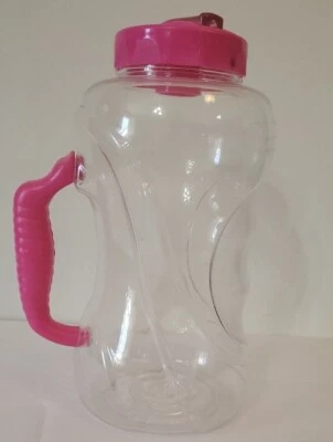 Cool Gear Water Bottle Pink & Clear 56oz Handle BPA FREE - STRAW NOT INCLUDED - Image 1 of 4