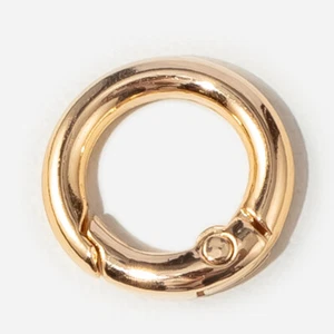 2x Karabinerring rund gold Schlüsselanhänger 24x16 mm Verschluss Schlüsselring - Bild 1 von 2
