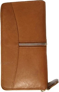 Cartera chequera de cuero cartera compacta tarjetas cambio billetes carteras negras bn - Imagen 1 de 12
