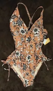 NWT Kona Sol Women's Sz M (8-10) Pink (Mauve) Floral One Piece Bathing Suit NICE - Picture 1 of 15
