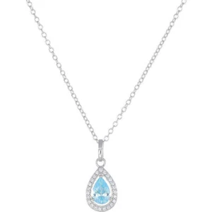 AMEN COLLANA DONNA CON ZIRCONE A GOCCIA COLOR ACQUAMARINA CLPGOBBACZ (128) - Foto 1 di 3