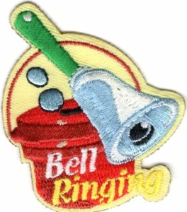 BELL RINGING Iron On Patch Christmas Holiday Charity - Bild 1 von 1
