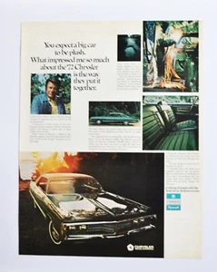 Anuncio de coche grande - 1972 Chrysler New Yorker (folleto de cartel impreso en anuncios) - Imagen 1 de 1