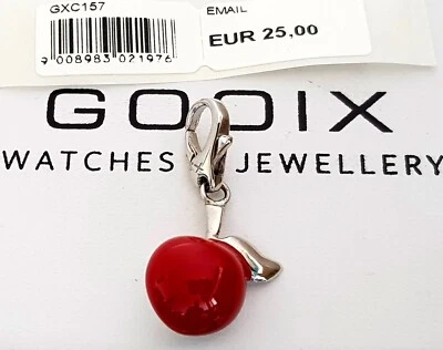 GOOIX CHARM Silber 925 er Charms Anhänger Apfel Emaille rot NEU 95 - Bild 1 von 2