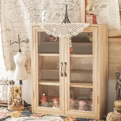 6-Tier Wooden Display Cabinet Blind Box Toys Dolls Storage Shelf Collection Case - Image 1 of 4