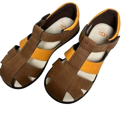 New UGG Kids Sandals Casual Josiah Brown Orange Colorful Fisherman Size 12 - Image 1 of 4
