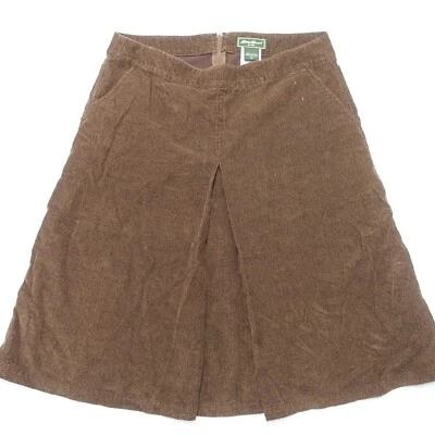 Eddie Bauer 裙子女式 10 棕色 100% 棉 A 字开衩口袋后拉链 — 第 1/4 张图片